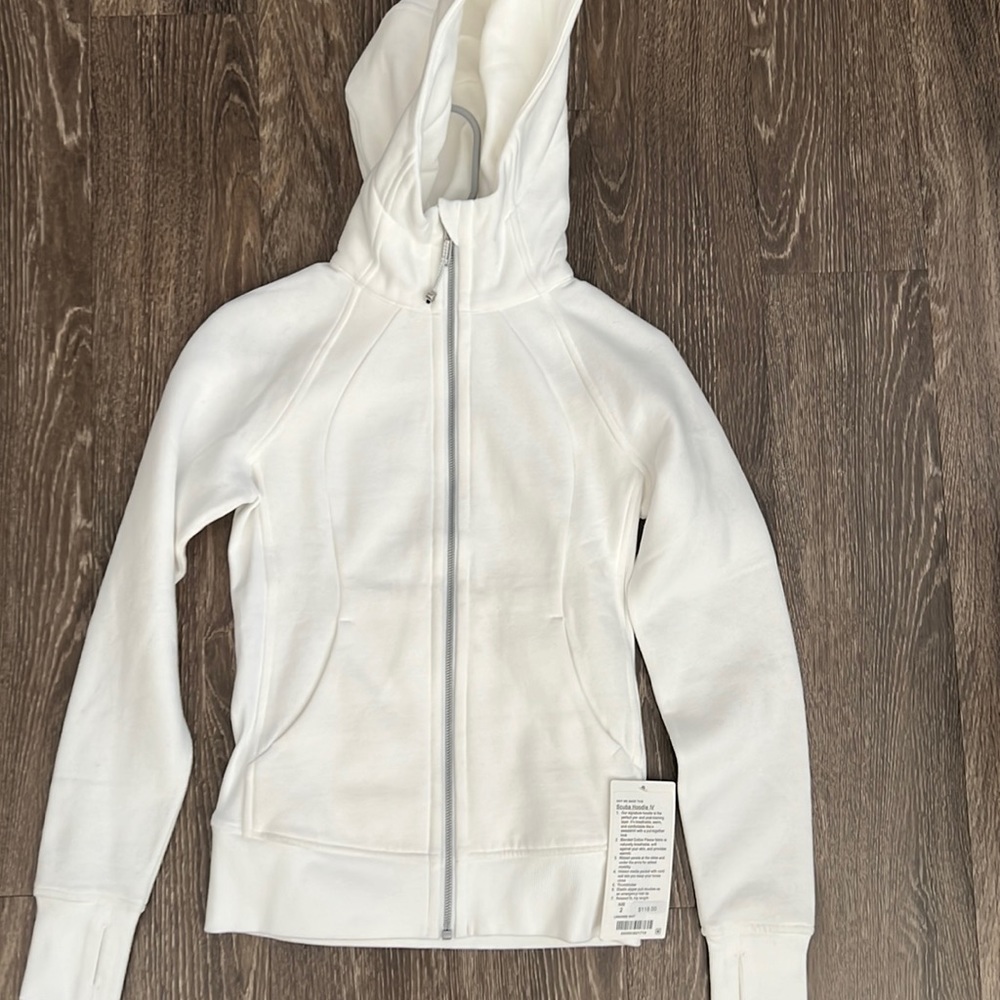 NWT lululemon scuba hoodie iv, size 2, color white